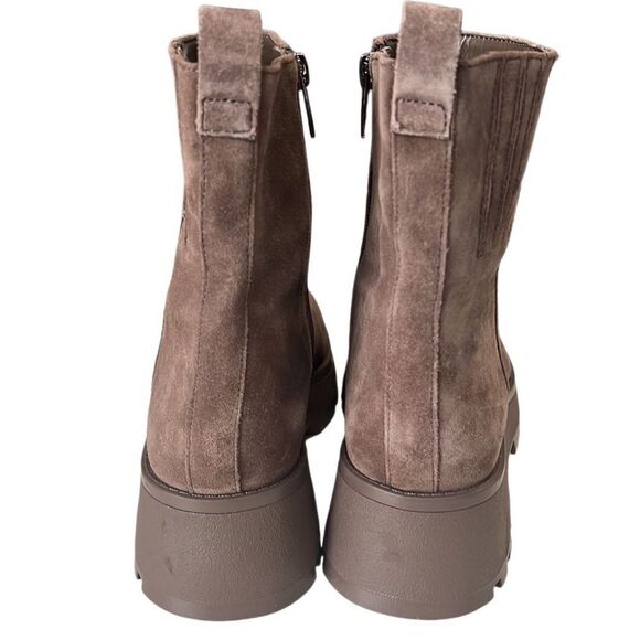 Vince Camuto Brown Suede Zip Platform Ankle Boots Size 7.5 - Picture 9 of 11